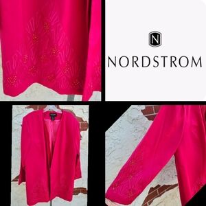 22W LA FEMME Paris cocktail party wedding jacket blazer coat fuschia TALL